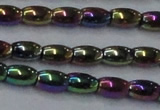 CHE812 15.5 inches 5*8mm rice plated hematite beads wholesale