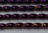 CHE813 15.5 inches 5*8mm rice plated hematite beads wholesale