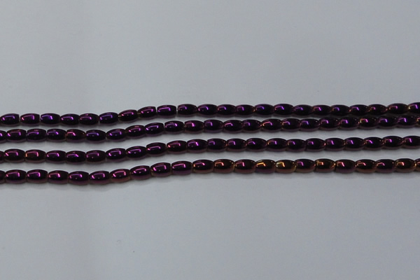 CHE813 15.5 inches 5*8mm rice plated hematite beads wholesale