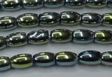 CHE814 15.5 inches 5*8mm rice plated hematite beads wholesale