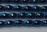 CHE815 15.5 inches 5*8mm rice plated hematite beads wholesale