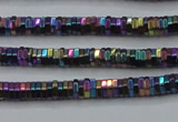 CHE830 15.5 inches 1*2mm hexagon plated hematite beads wholesale