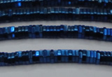 CHE831 15.5 inches 1*2mm hexagon plated hematite beads wholesale