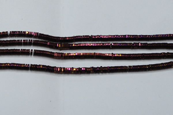 CHE837 15.5 inches 1*3mm hexagon plated hematite beads wholesale