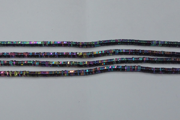 CHE838 15.5 inches 1*3mm hexagon plated hematite beads wholesale