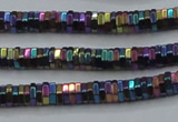 CHE846 15.5 inches 1*4mm hexagon plated hematite beads wholesale