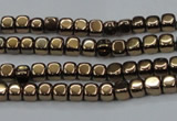 CHE854 15.5 inches 2*2mm dice platedhematite beads wholesale