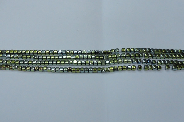 CHE855 15.5 inches 2*2mm dice platedhematite beads wholesale