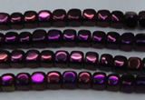 CHE861 15.5 inches 3*3mm dice platedhematite beads wholesale