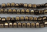 CHE862 15.5 inches 3*3mm dice platedhematite beads wholesale