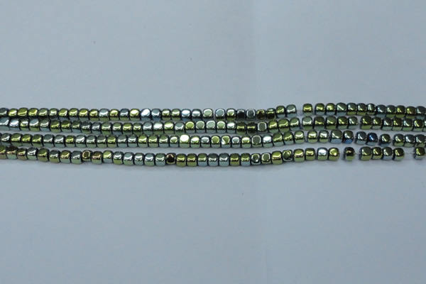 CHE863 15.5 inches 3*3mm dice platedhematite beads wholesale