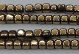 CHE867 15.5 inches 4*4mm dice platedhematite beads wholesale