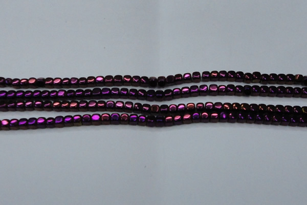 CHE870 15.5 inches 4*4mm dice platedhematite beads wholesale