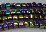 CHE871 15.5 inches 4*4mm dice platedhematite beads wholesale