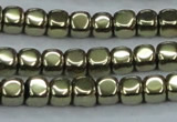 CHE877 15.5 inches 4*4mm dice plated hematite beads wholesale