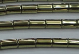 CHE883 15.5 inches 3*5mm tube plated hematite beads wholesale