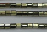 CHE888 15.5 inches 2*2mm faceted tube plated hematite beads wholesale