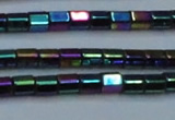 CHE891 15.5 inches 2*2mm faceted tube plated hematite beads wholesale