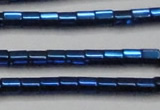 CHE892 15.5 inches 2*2mm faceted tube plated hematite beads wholesale