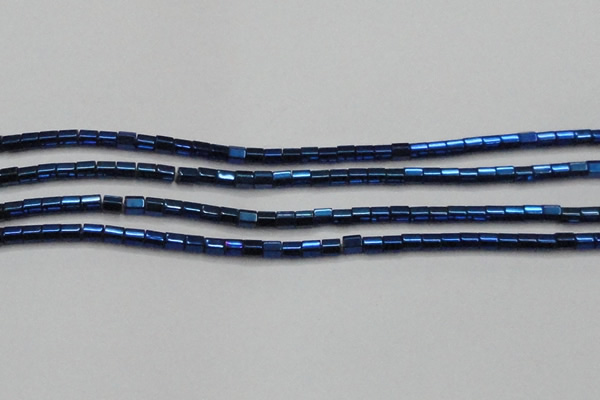 CHE892 15.5 inches 2*2mm faceted tube plated hematite beads wholesale