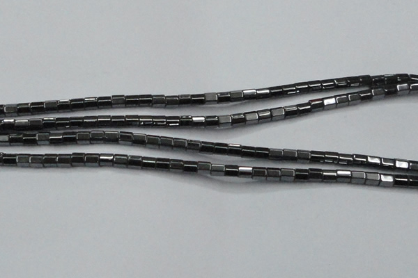 CHE895 15.5 inches 3*3mm faceted tube hematite beads wholesale