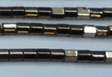 CHE897 15.5 inches 3*3mm faceted tube plated hematite beads wholesale