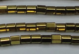 CHE899 15.5 inches 3*3mm faceted tube plated hematite beads wholesale