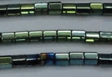 CHE900 15.5 inches 3*3mm faceted tube plated hematite beads wholesale