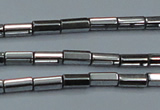 CHE905 15.5 inches 2*4mm faceted tube plated hematite beads wholesale