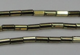 CHE907 15.5 inches 2*4mm faceted tube plated hematite beads wholesale