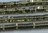 CHE914 15.5 inches 1*3mm hexagon plated hematite beads wholesale