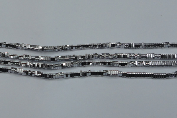 CHE918 15.5 inches 1*3mm triangle plated hematite beads wholesale