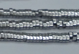 CHE928 15.5 inches 1*2*3mm oval plated hematite beads wholesale