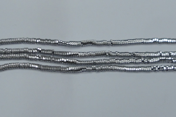 CHE928 15.5 inches 1*2*3mm oval plated hematite beads wholesale