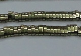 CHE930 15.5 inches 1*2*3mm oval plated hematite beads wholesale