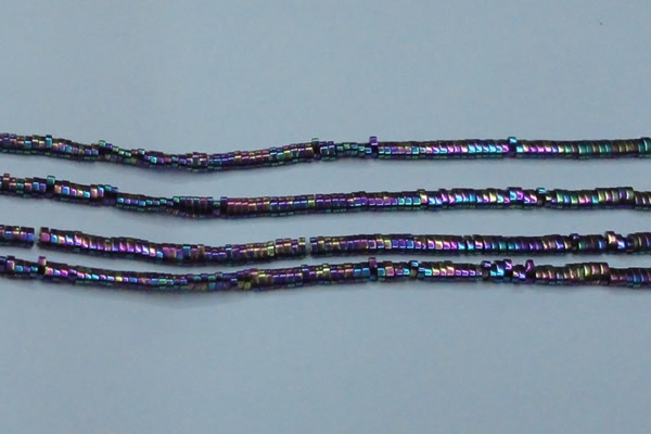 CHE933 15.5 inches 1*2*3mm oval plated hematite beads wholesale