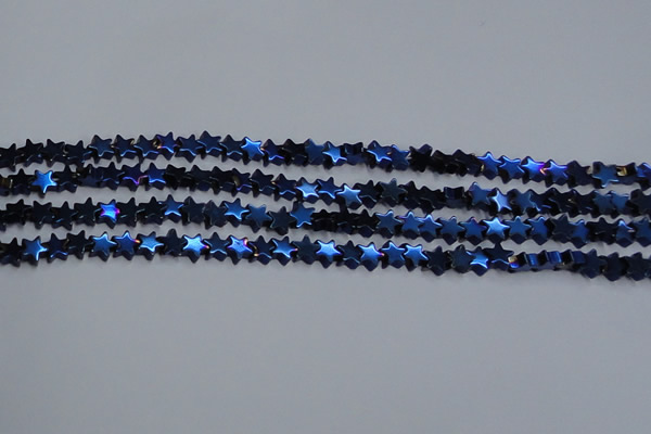 CHE942 15.5 inches 4mm star plated hematite beads wholesale