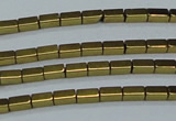 CHE956 15.5 inches 2*4mm cuboid plated hematite beads wholesale