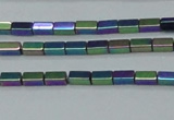 CHE958 15.5 inches 2*4mm cuboid plated hematite beads wholesale