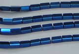 CHE959 15.5 inches 2*4mm cuboid plated hematite beads wholesale