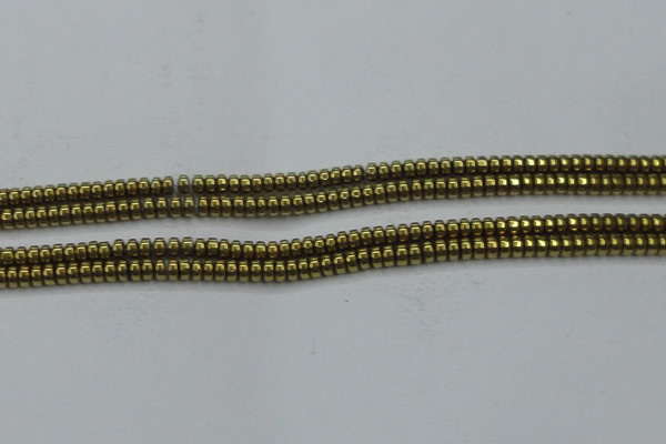 CHE968 15.5 inches 2*4mm rondelle plated hematite beads wholesale