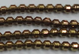 CHE975 15.5 inches 4*4mm plated hematite beads wholesale