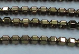 CHE984 15.5 inches 4*4mm plated hematite beads wholesale