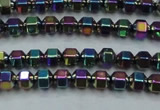 CHE985 15.5 inches 4*4mm plated hematite beads wholesale