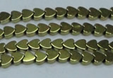 CHE992 15.5 inches 4*4mm heart plated hematite beads wholesale