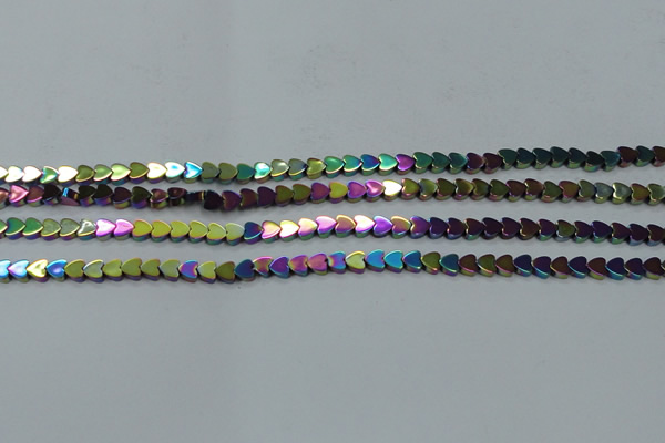 CHE995 15.5 inches 4*4mm heart plated hematite beads wholesale