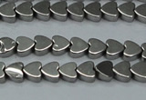 CHE999 15.5 inches 6*6mm heart plated hematite beads wholesale