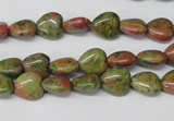 CHG01 15.5 inches 8*8mm heart unakite gemstone beads wholesale