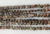 CHG108 15.5 inches 6mm flat heart leopardskin jasper beads wholesale