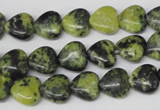 CHG12 15.5 inches 10*10mm heart yellow turquoise beads wholesale